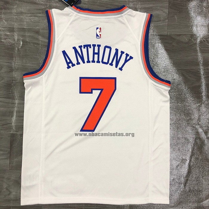 Camiseta New York Knicks Carmelo Anthony NO 7 Association Blanco